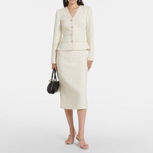 Self-Portrait Cream Tinsel Boucle Midi Dress